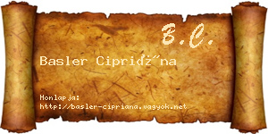 Basler Cipriána névjegykártya
